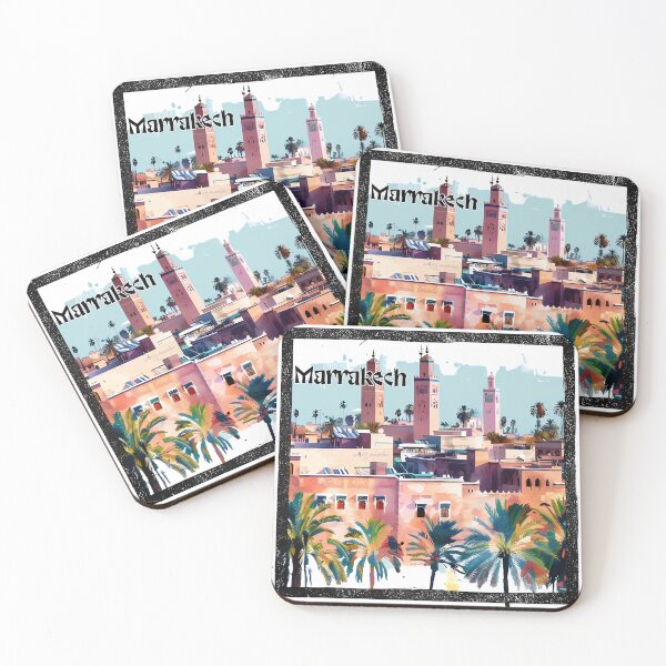 Item preview, Marrakech Cityscape Illustration – Moroccan Architecture & Skyline  designed and sold by DesignArtist.ia.