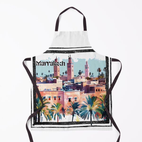 Item preview, Marrakech Cityscape Illustration – Moroccan Architecture & Skyline designed and sold by DesignArtist.ia.