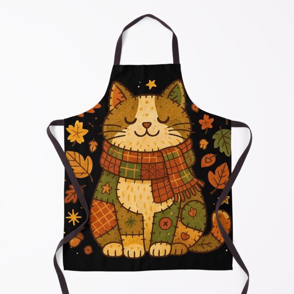 Item preview, Cozy Patchwork Autumn Cat Fall Design designed and sold by JerdbordinShop.