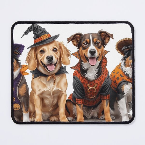 Item preview, Cute Dogs in Halloween Costumes with Pumpkins and Witch Hat designed and sold by KikaDP.