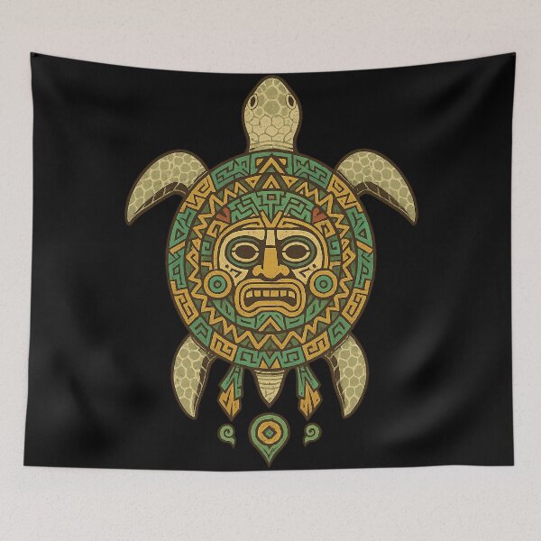 Item preview, Ancient Tribal Turtle Mask Mayan Sun Symbol designed and sold by AncientVibes.