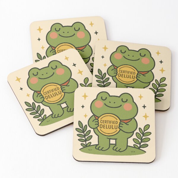 Item preview, Certified Delulu Frog Meme, Cute Kawaii Frog Illustration designed and sold by Florarts.