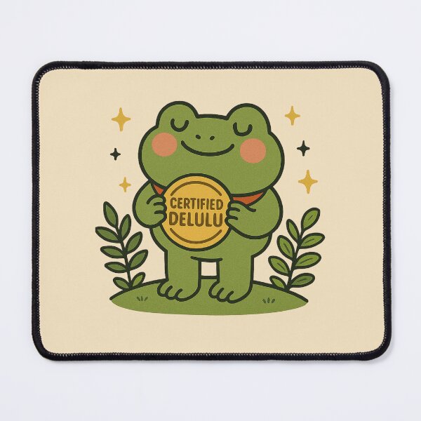 Item preview, Certified Delulu Frog Meme, Cute Kawaii Frog Illustration designed and sold by Florarts.