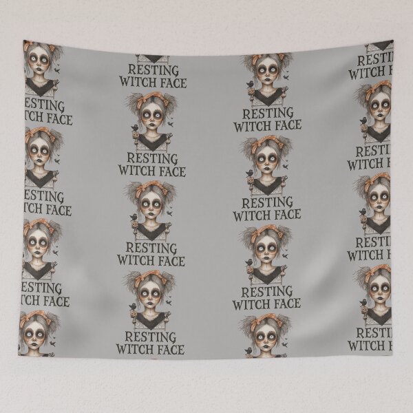 Item preview, Resting Witch Face – Gothic Halloween Design designed and sold by HEXANDGLOSS.