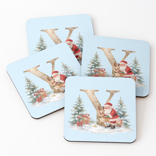 Item preview, Copy of Christmas Monogram Y – Santa and Reindeer Festive Holiday Alphabet Design designed and sold by AmenAlways.