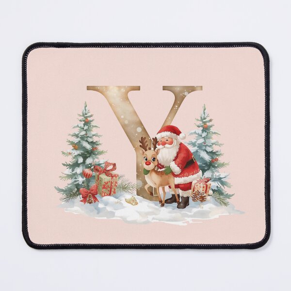 Item preview, Copy of Christmas Monogram Y – Santa and Reindeer Festive Holiday Alphabet Design designed and sold by AmenAlways.