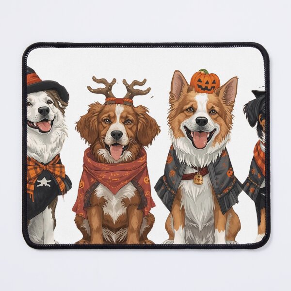 Item preview, Dogs in Halloween Costumes with Pumpkins and Spiderwebs designed and sold by KikaDP.