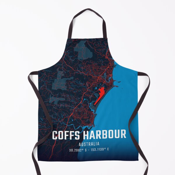 Item preview, Coffs Harbour Red & Blue Minimalist Map designed and sold by HomeLivingCo.