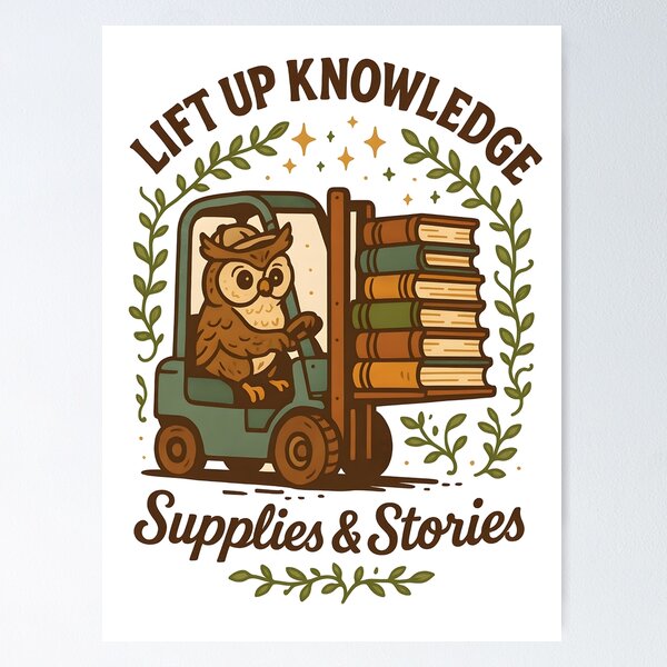 Item preview, Lift Up Knowledge – Owl Forklift Operator Bookish T-Shirt designed and sold by ClinicalHubs.