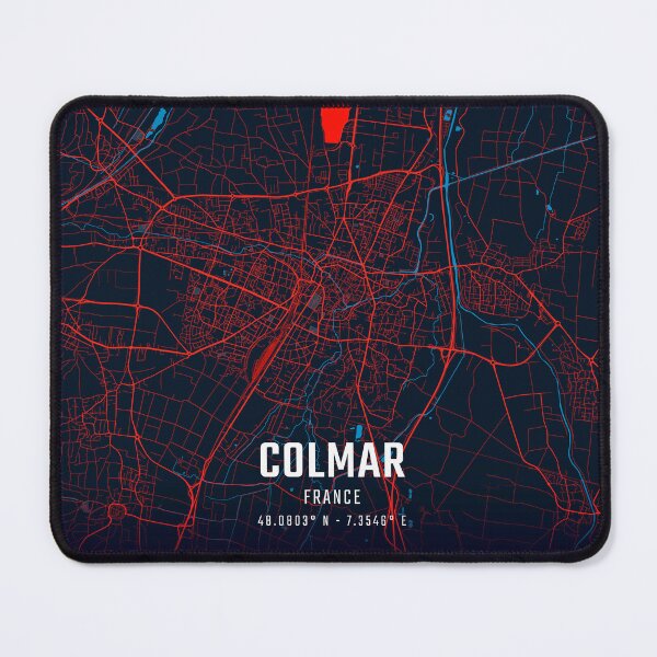 Item preview, Colmar Red & Blue Minimalist Map designed and sold by HomeLivingCo.