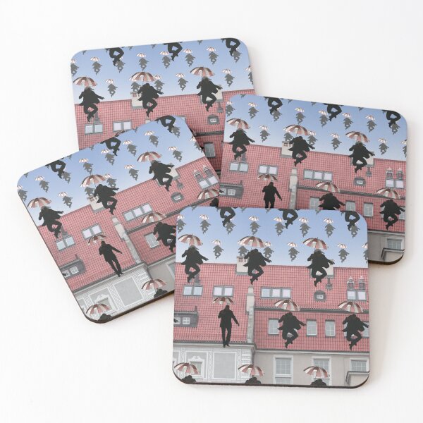 Item preview, Raining Men Surreal Magritte Digital Collage Print designed and sold by Julia Sol.