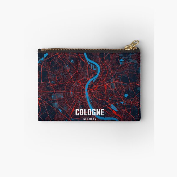 Item preview, Cologne Red & Blue Minimalist Map designed and sold by HomeLivingCo.