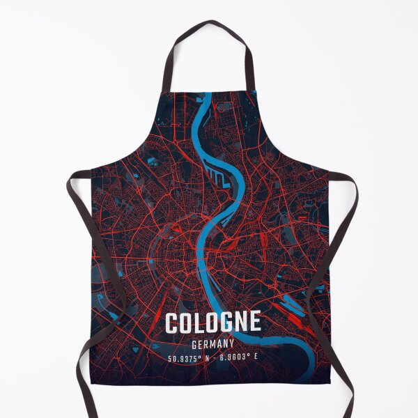 Item preview, Cologne Red & Blue Minimalist Map designed and sold by HomeLivingCo.