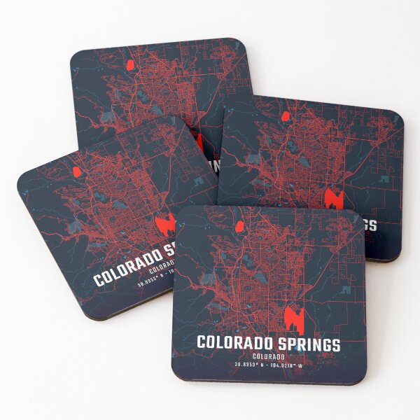 Item preview, Colorado Springs Red & Blue Minimalist Map designed and sold by HomeLivingCo.