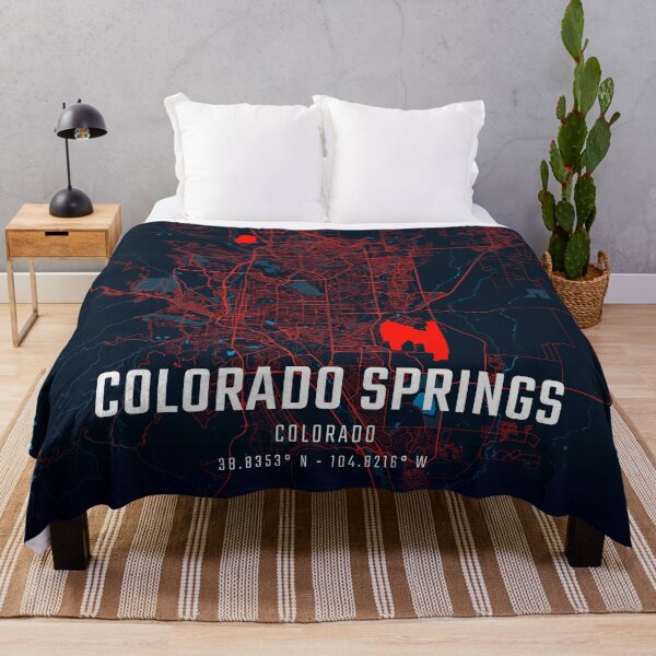 Item preview, Colorado Springs Red & Blue Minimalist Map designed and sold by HomeLivingCo.