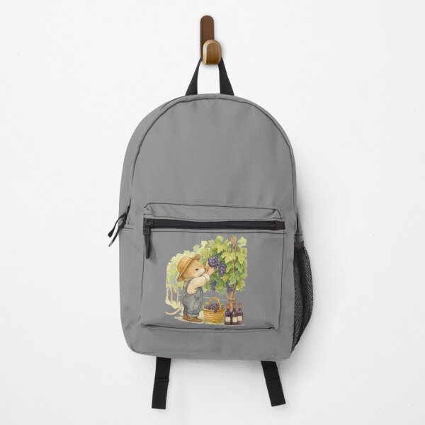 Item preview, Cute Dormouse harvesting grapes watercolor illustration designed and sold by BigBlueArt.