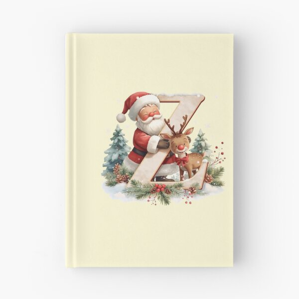 Item preview, Christmas Monogram Z – Santa and Reindeer Festive Holiday Alphabet Design designed and sold by AmenAlways.