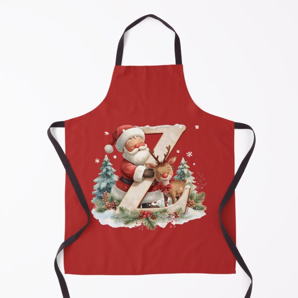 Item preview, Christmas Monogram Z – Santa and Reindeer Festive Holiday Alphabet Design designed and sold by AmenAlways.