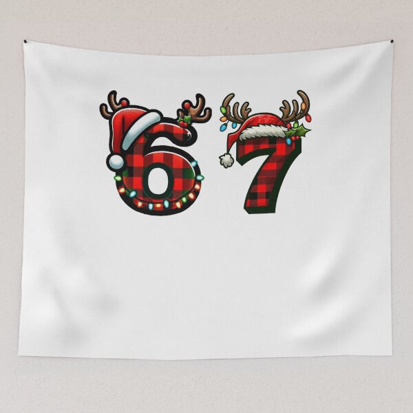 Item preview, Funny 67 Xmas Six Seven Meme Brainrot Christmas Pajamas designed and sold by ZANNIX.