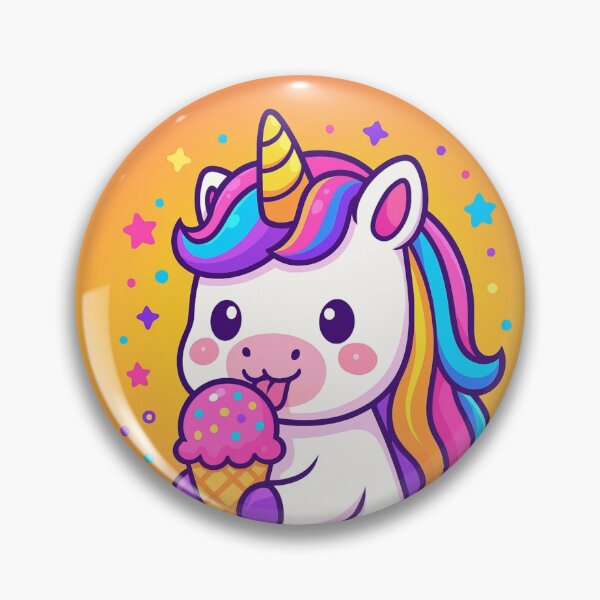 Item preview, Cute Unicorn Eating Ice Cream — Rainbow Mane Kawaii Pastel Magical Cartoon Illustration designed and sold by AnTartstudios.