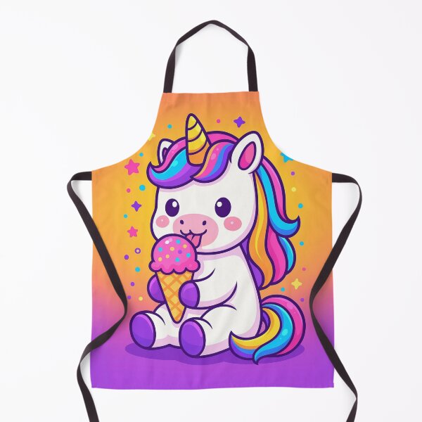 Item preview, Cute Unicorn Eating Ice Cream — Rainbow Mane Kawaii Pastel Magical Cartoon Illustration designed and sold by AnTartstudios.