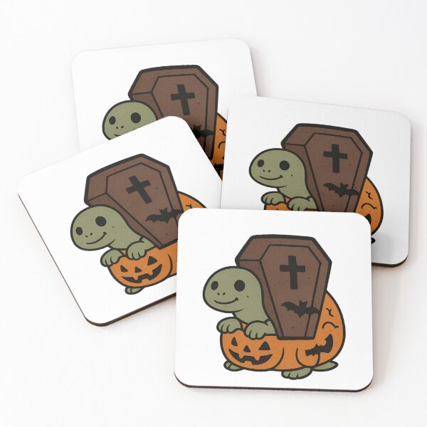 Item preview, Halloween Turtle with Coffin Shell and Pumpkin designed and sold by Pixcelcosmic.