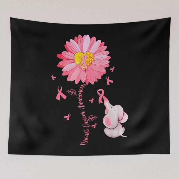 Item preview, Sunflower Pink Ribbon Elephant Breast Cancer Awareness Month 		 designed and sold by ayvypauu48.