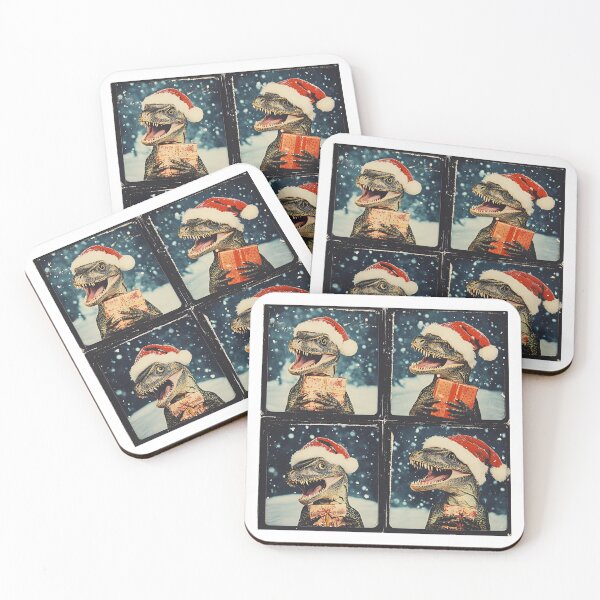 Item preview, Funny Christmas Dinosaur Photobooth – T-Rex in Santa Hat Holiday Design designed and sold by RockFireMerch.