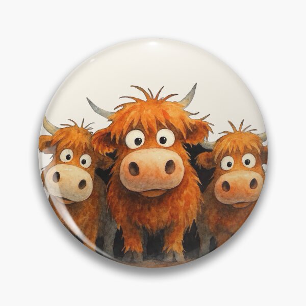 Item preview, Cute HiGHLaND CoW PRiNT SCoTTiSH ' THe JoYFuL ONeS ! ' Designs BY SHiRLeY MacARTHuR designed and sold by Shirley MacArthur Art.