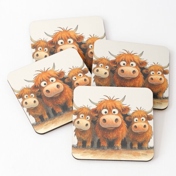Item preview, Cute HiGHLaND CoW PRiNT SCoTTiSH ' THe JoYFuL ONeS ! ' Designs BY SHiRLeY MacARTHuR designed and sold by Shirley MacArthur Art.