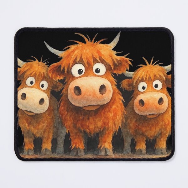 Item preview, Cute HiGHLaND CoW PRiNT SCoTTiSH ' THe JoYFuL ONeS ! ' Designs BY SHiRLeY MacARTHuR designed and sold by Shirley MacArthur Art.