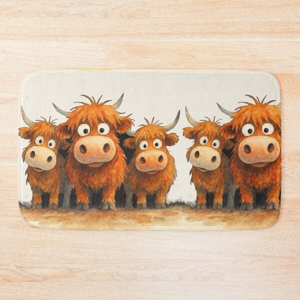 Item preview, Cute HiGHLaND CoW PRiNT SCoTTiSH ' THe JoYFuL ONeS ! ' Designs BY SHiRLeY MacARTHuR designed and sold by Shirley MacArthur Art.