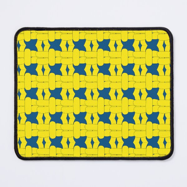 Item preview, Yellow-Black on Dark Blue-Green Right Facing Square Knot designed and sold by Kate Anderson Art.