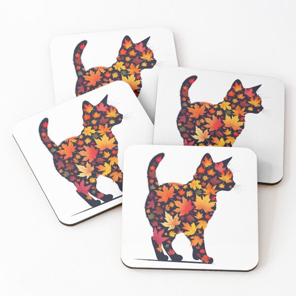 Item preview, Autumn Leaves Cat Silhouette designed and sold by 0606PM.