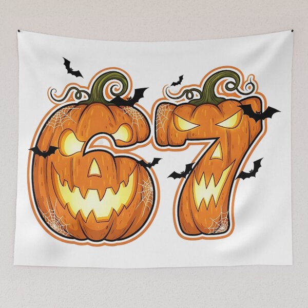 Item preview, Halloween 67 Number Pumpkin Spooky Ghost Spider Bat Design designed and sold by ArtDesignTp.