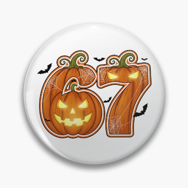 Item preview, Halloween 67 Number Pumpkin Jack O Lantern Spooky Bat Design designed and sold by ArtDesignTp.