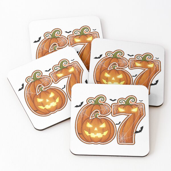 Item preview, Halloween 67 Number Pumpkin Jack O Lantern Spooky Bat Design designed and sold by ArtDesignTp.