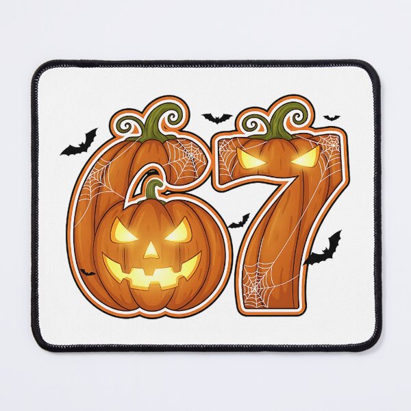 Item preview, Halloween 67 Number Pumpkin Jack O Lantern Spooky Bat Design designed and sold by ArtDesignTp.