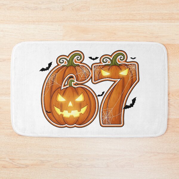 Item preview, Halloween 67 Number Pumpkin Jack O Lantern Spooky Bat Design designed and sold by ArtDesignTp.