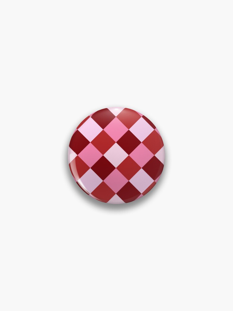 Thumbnail 1 of 3, Pin, Pink and Red Diamond Check Pattern designed and sold by OneThreeSix.