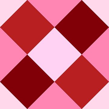Artwork thumbnail, Pink and Red Diamond Check Pattern by OneThreeSix