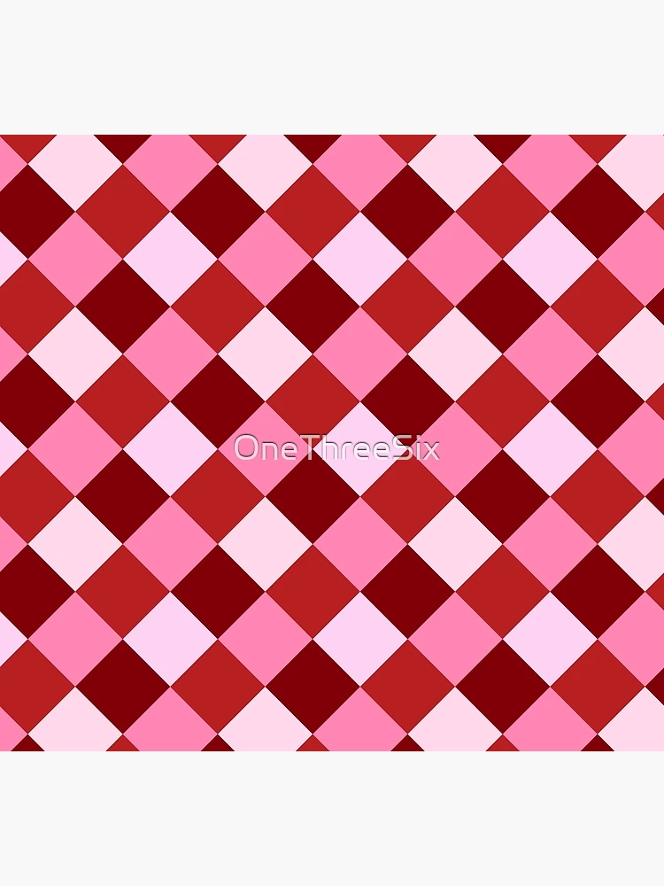 Thumbnail 5 of 5, Socks, Pink and Red Diamond Check Pattern designed and sold by OneThreeSix.