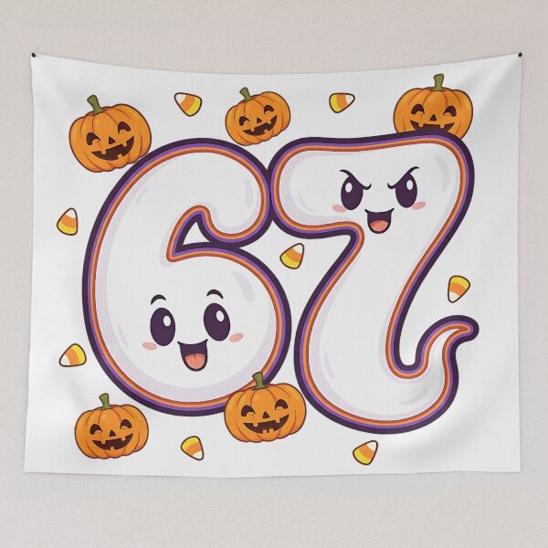 Item preview, Halloween 67 Number Cute Cartoon Pumpkin Candy Design designed and sold by ArtDesignTp.