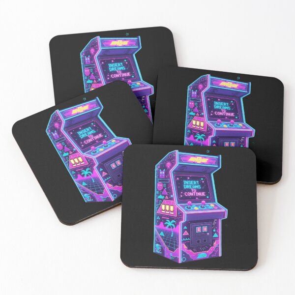 Item preview, Retro Arcade Machine Synthwave – “Insert Dreams to Continue” Neon Vaporwave Design designed and sold by Lucorr.