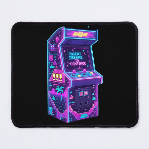 Item preview, Retro Arcade Machine Synthwave – “Insert Dreams to Continue” Neon Vaporwave Design designed and sold by Loo Loo.