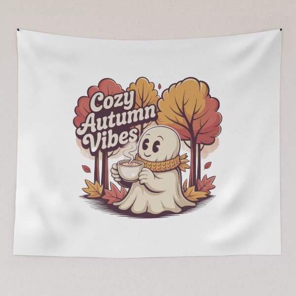 Item preview, Your New Favorite: Cozy Ghost Sipping Pumpkin Spice Latte | Autumn Forest Tee designed and sold by Clothesbest.