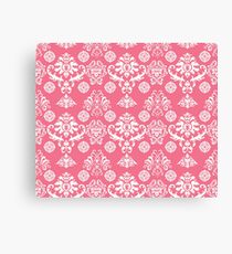 Red and White Damask Canvas Print