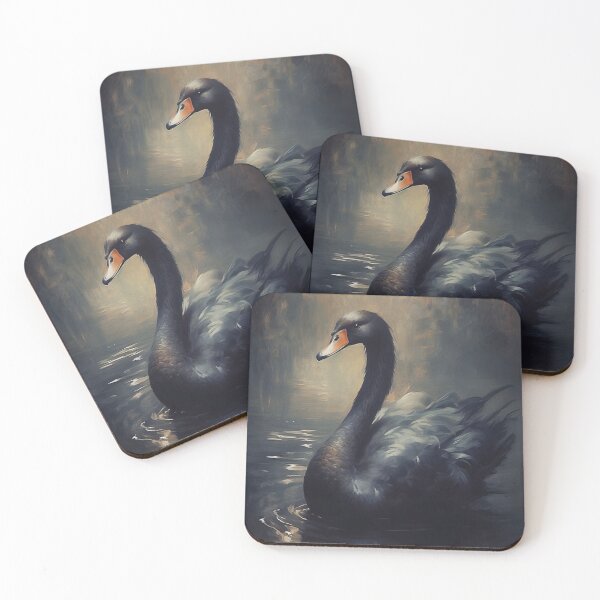 Item preview, Antique Black Swan Painting, Vintage Swan Print, Antique Nursery Wall Decor, Vintage Kitchen Prints, Black Lake Swan Print, Moody Wall Art designed and sold by SavageVision.