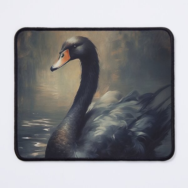 Item preview, Antique Black Swan Painting, Vintage Swan Print, Antique Nursery Wall Decor, Vintage Kitchen Prints, Black Lake Swan Print, Moody Wall Art designed and sold by SavageVision.