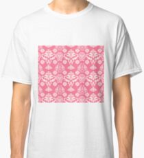 Red and White Damask Classic T-Shirt